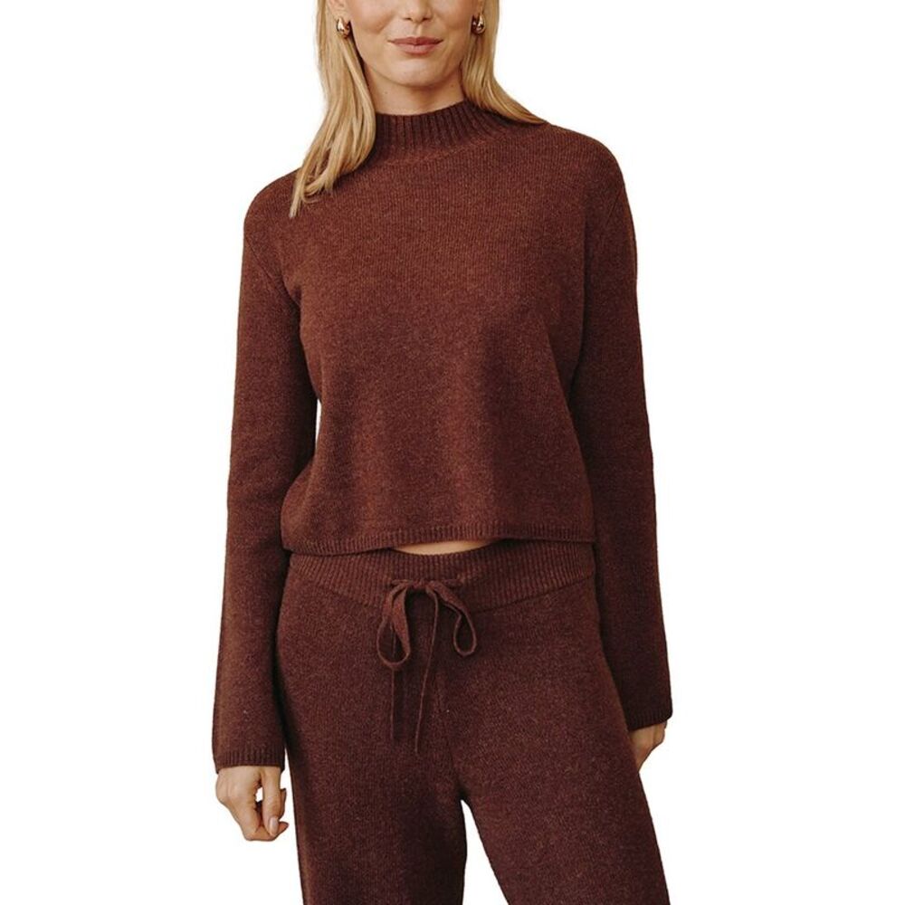 Bella Dahl Womens  Cashmere & Wool Mock Neck Sweater